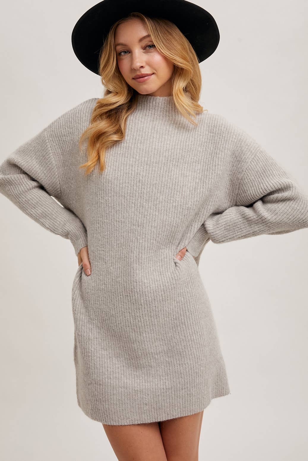Mock Neck Sweater Mini Dress