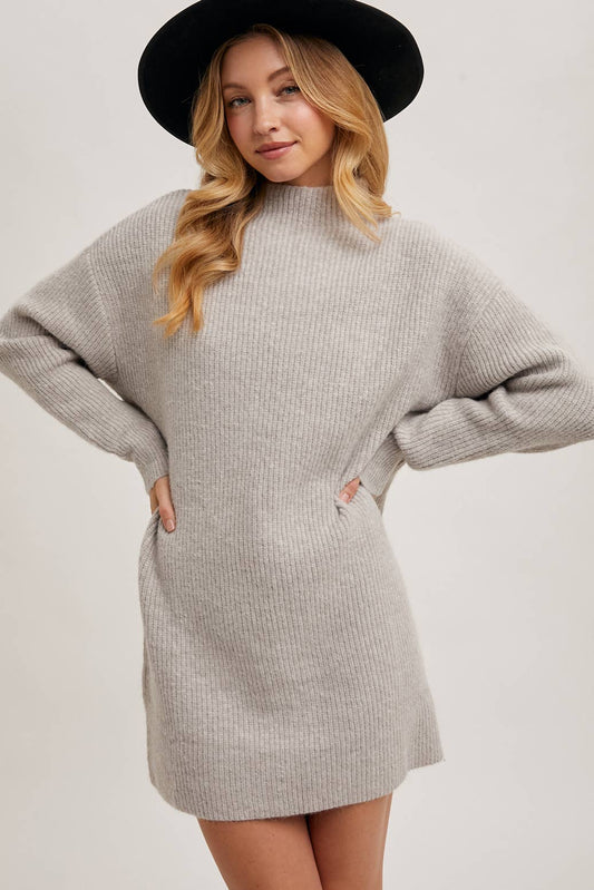 Mock Neck Sweater Mini Dress
