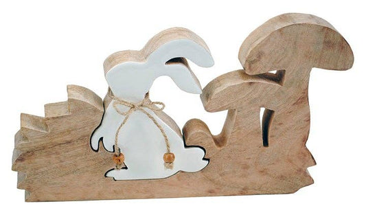 Wood Rabbit & Mushroom Puzzle - 11"