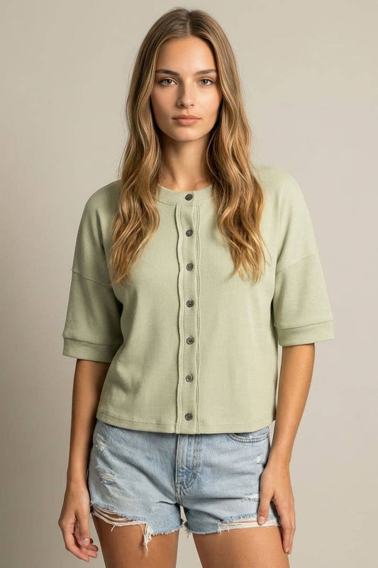 Button Down Cardigan Top