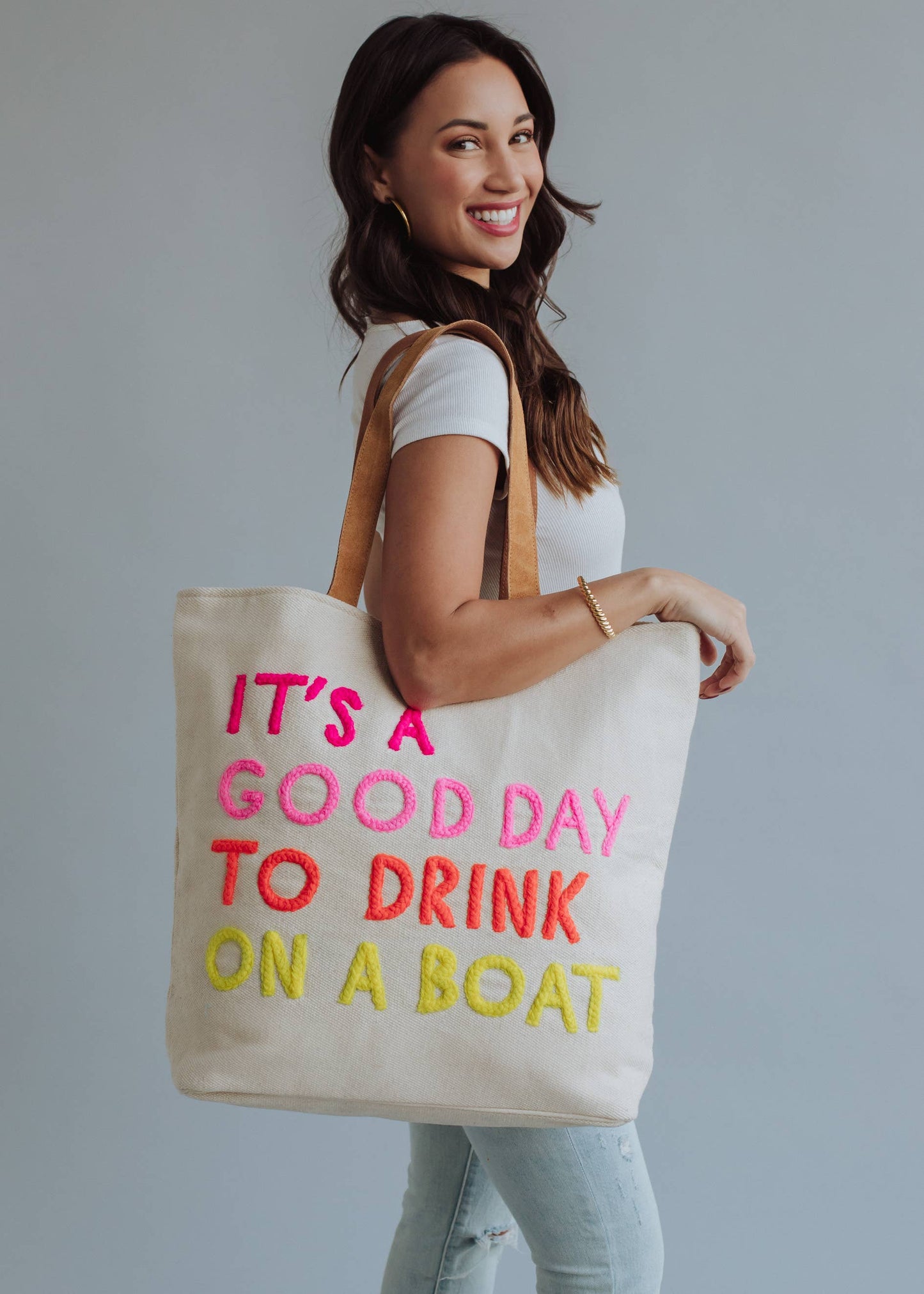 Cream Drink On A Boat Tote