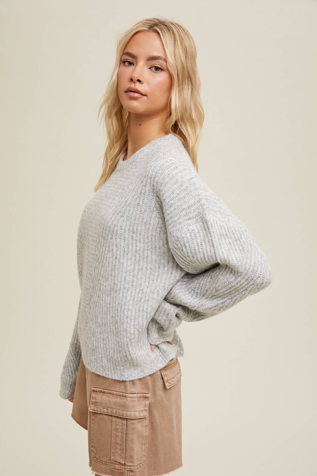 BRUSHED KNIT SWEATER / WL24-8982