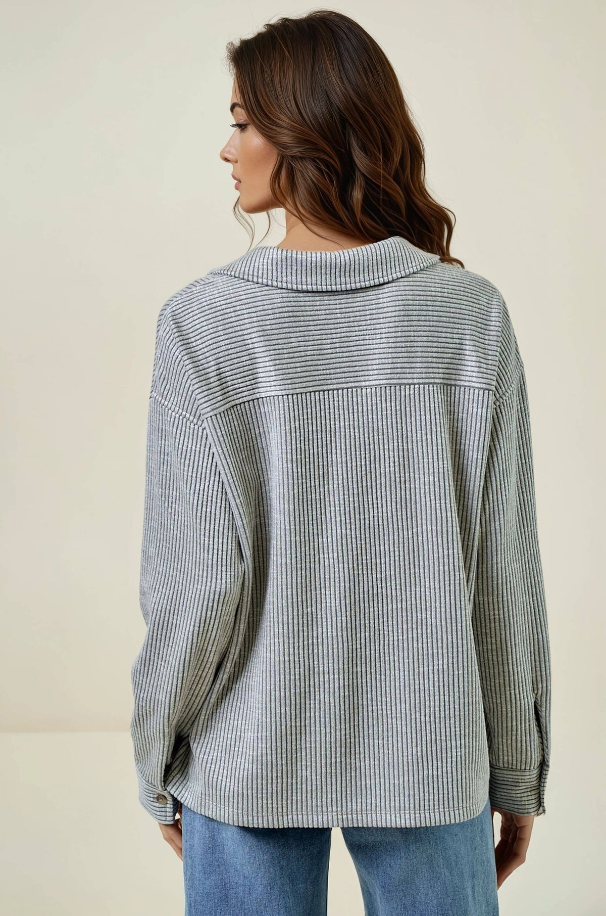 RIBBED PULLOVER W/POCKET