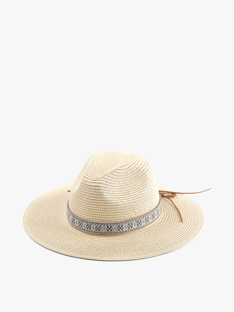 Aztec Trim Straw Fedora