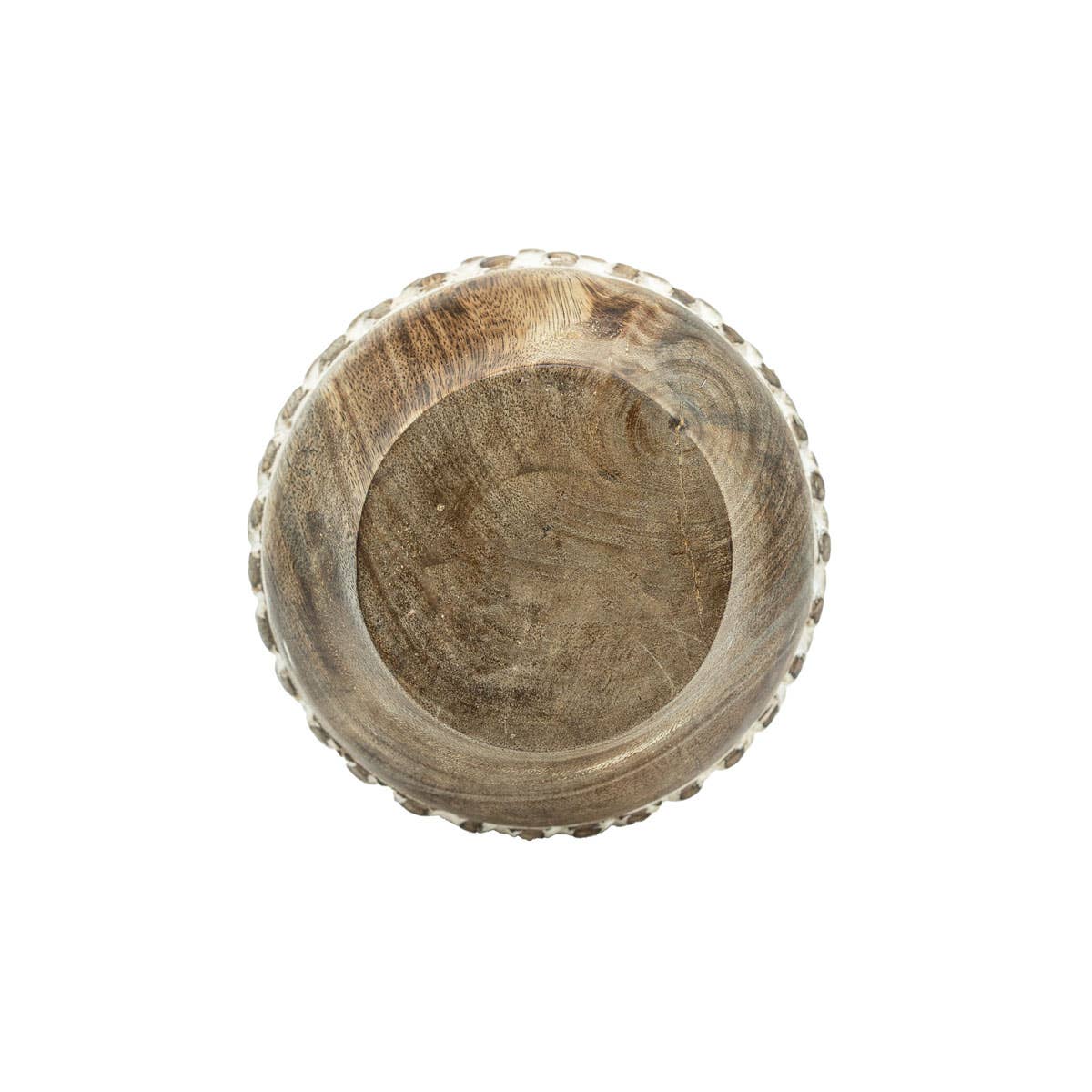 Whitewashed Wood Bead Vase