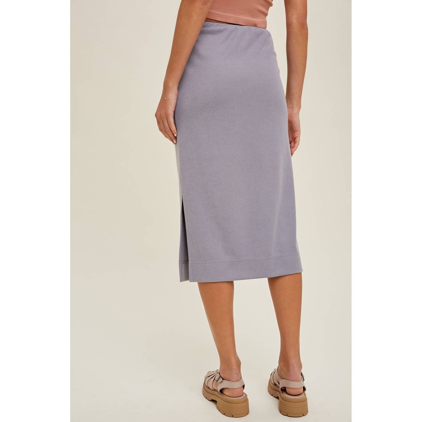 FRENCH TERRY MIDI SKIRT/ WL23-7556LN