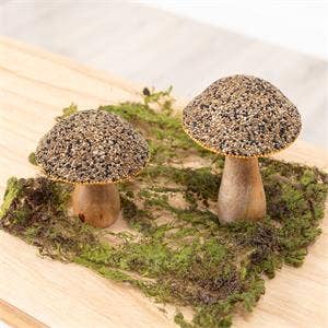 Mango Wood Beaded Mushrooms