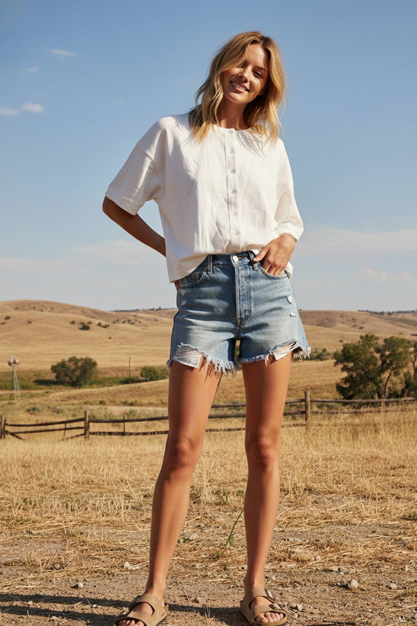 Oversized Button Top