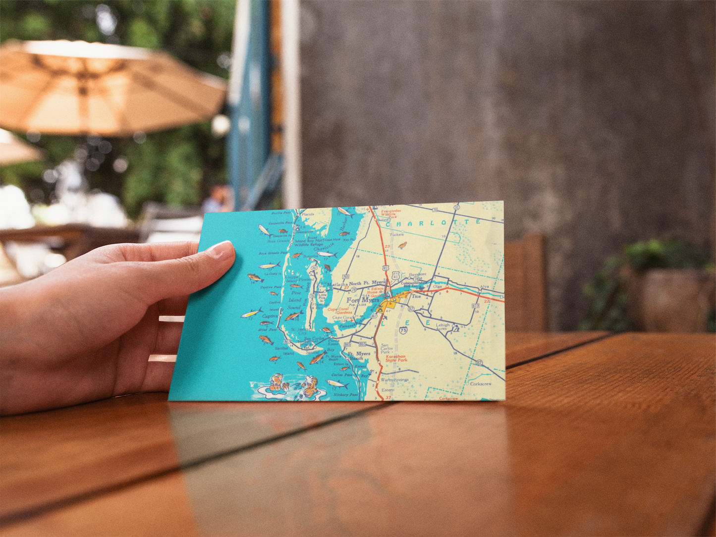 Custom Vintage Map Postcard