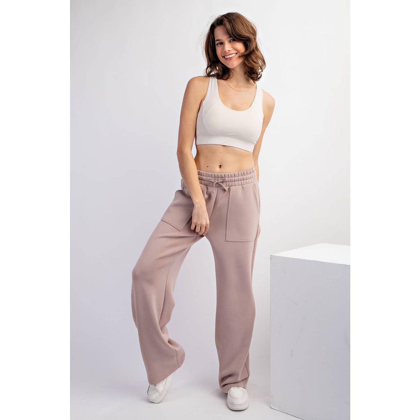 MODAL POLY SPAN STRAIGHT LOUNGE PANTS WITH POCKETS