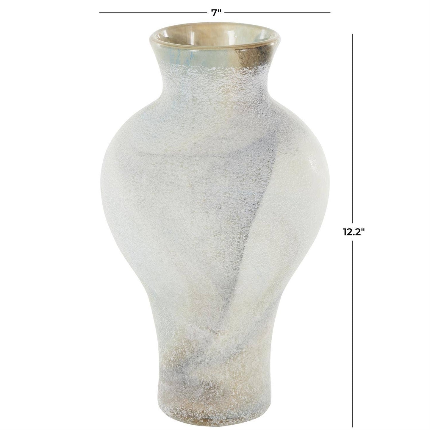 Frosted 'Marbled' Vase