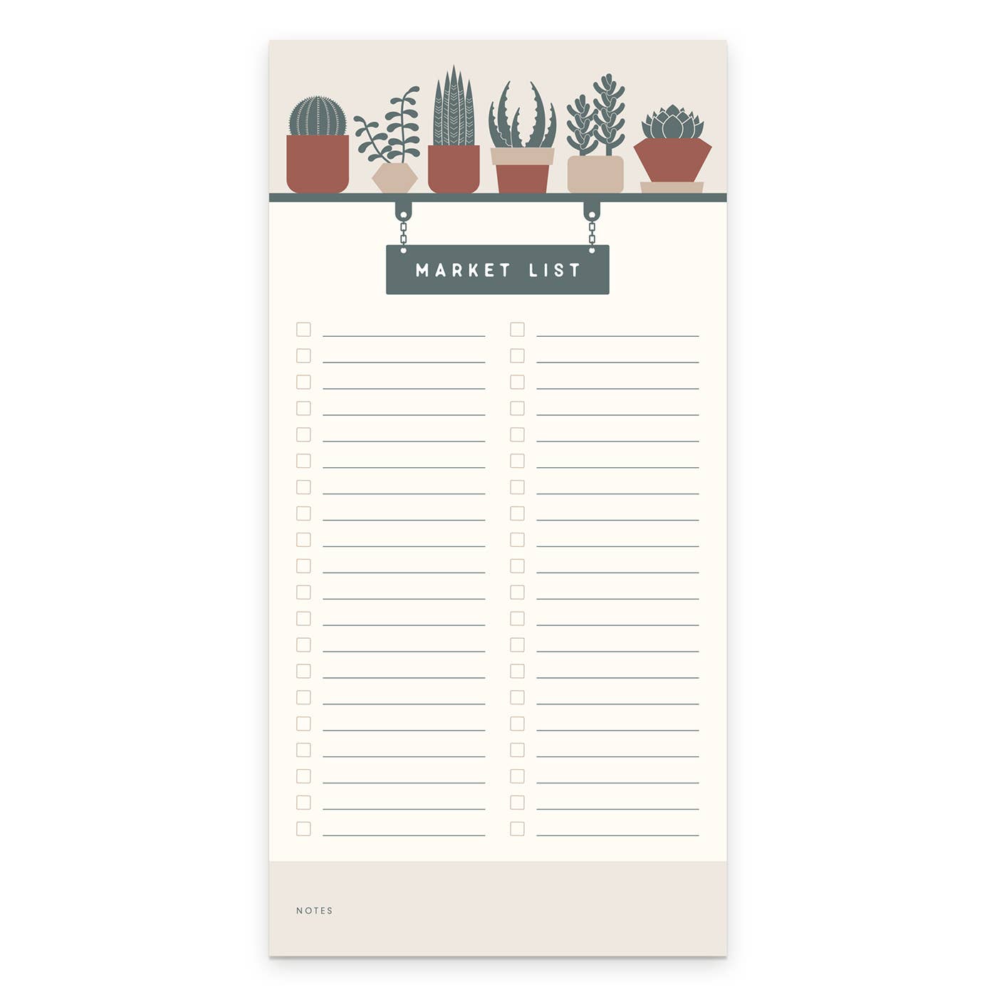 Succulent Market List Notepad