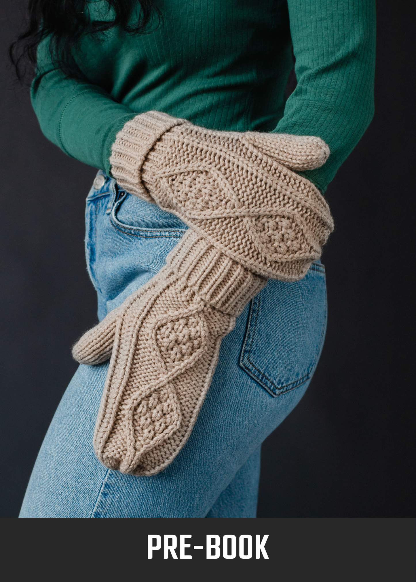 Taupe Cable Knit Mittens