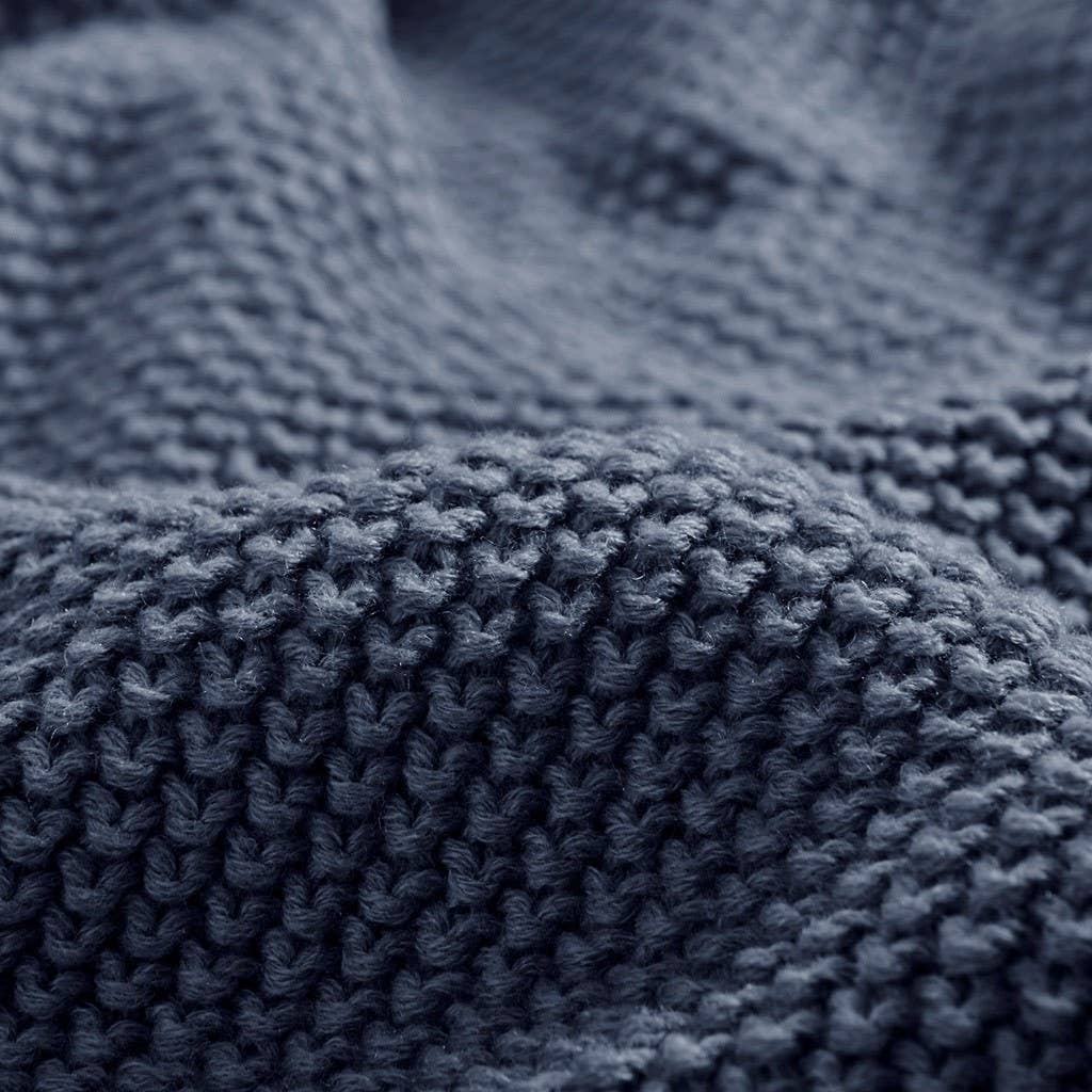 Ultra-Soft Knit Throw Blanket, Navy Blue