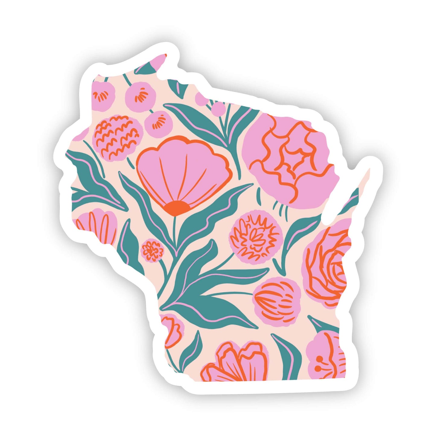 Wisconsin Sticker - Elegant Floral