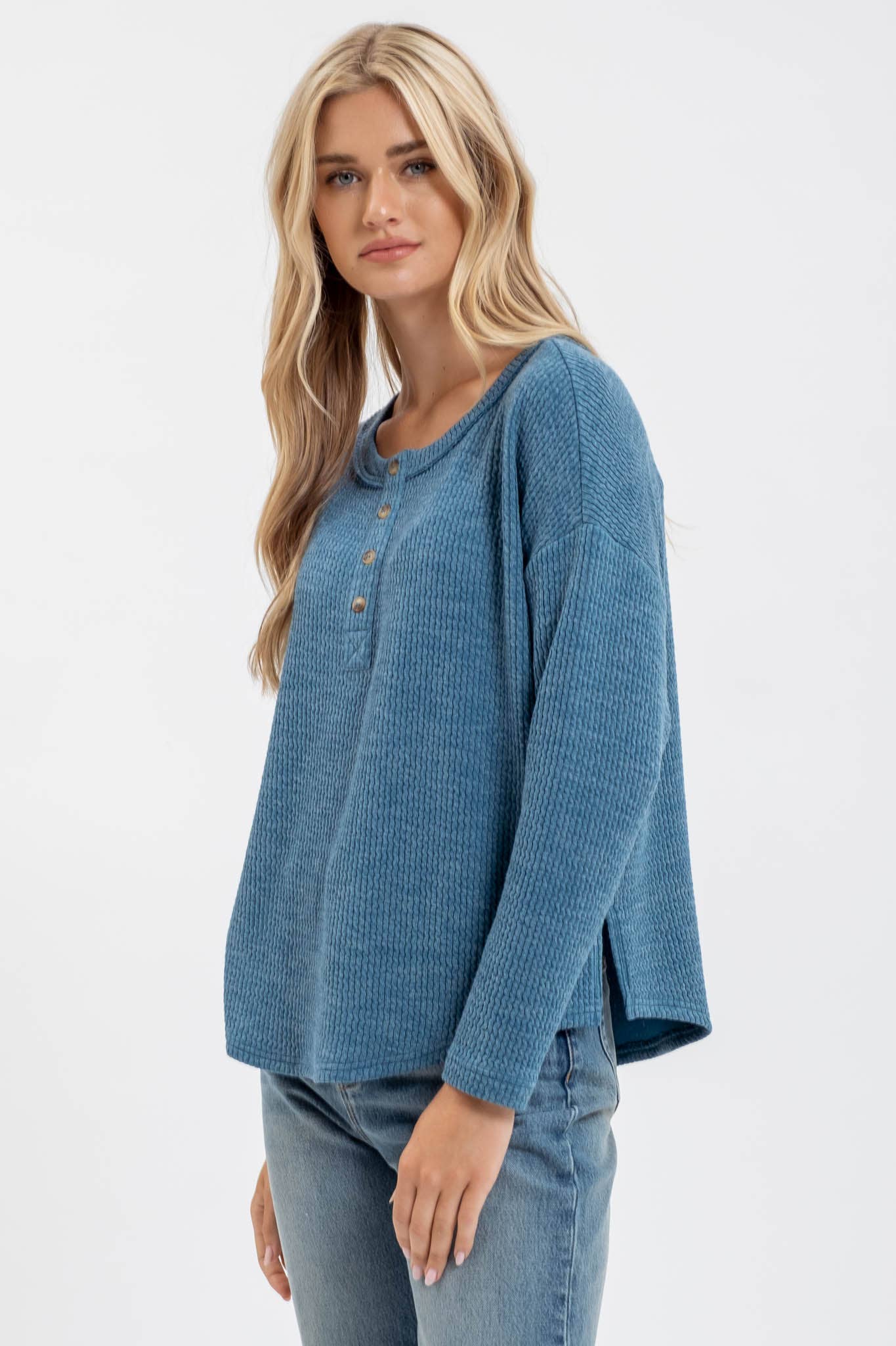 WAFFLE KNIT TOP