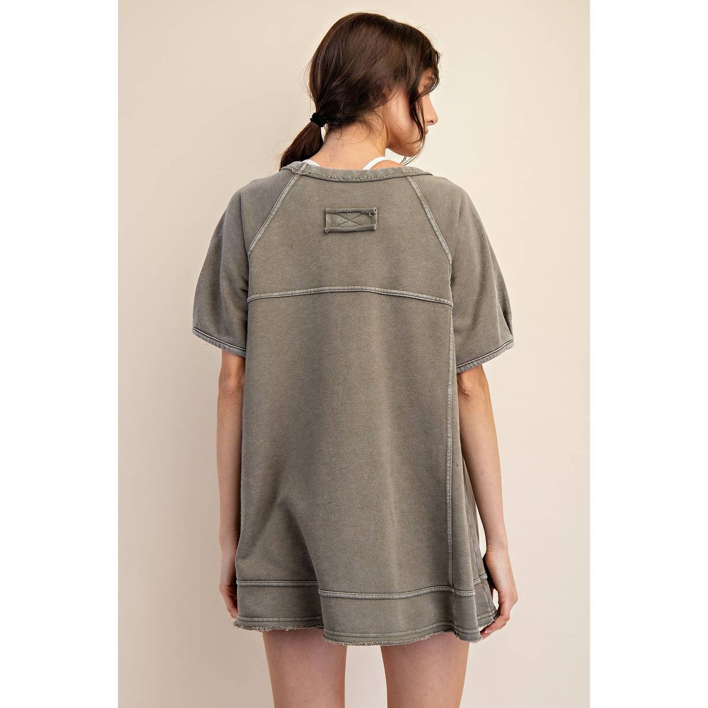 Mineral Washed Oversized Short Sleeve Tunic