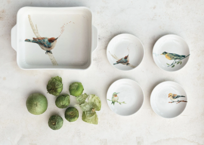 Stoneware Bird Dish