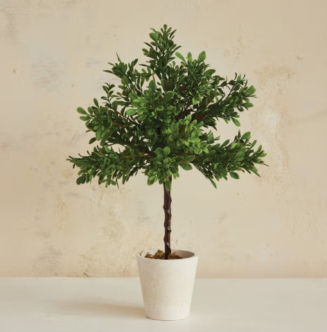 20" Faux Boxwood Tree