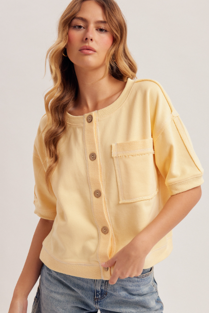 Butter Button Down Sweatshirt Top