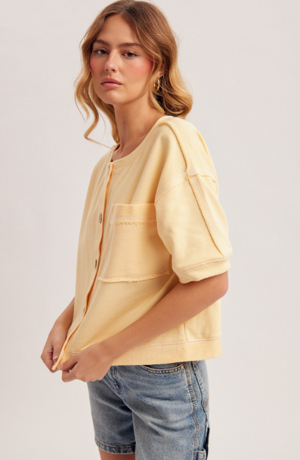 Butter Button Down Sweatshirt Top