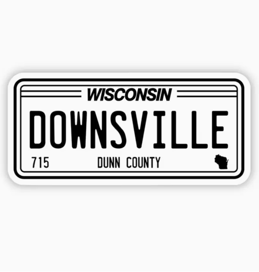 Downsville License Plate Sticker