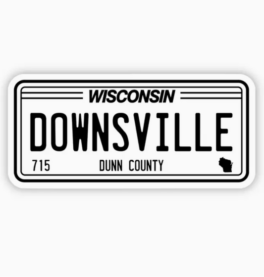 Downsville License Plate Sticker