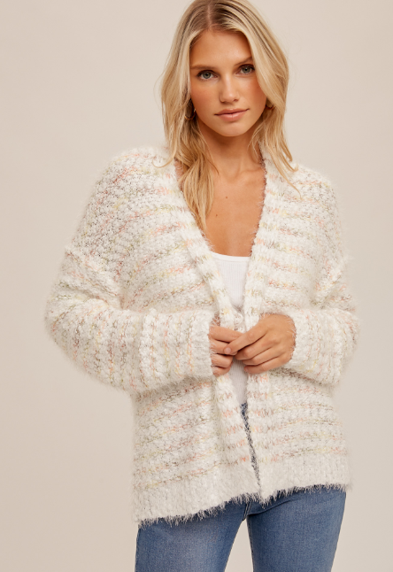 Fuzzy Eyelash Cardigan