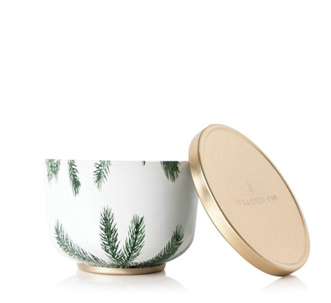 Frasier Fir Candle Tin with Gold Lid