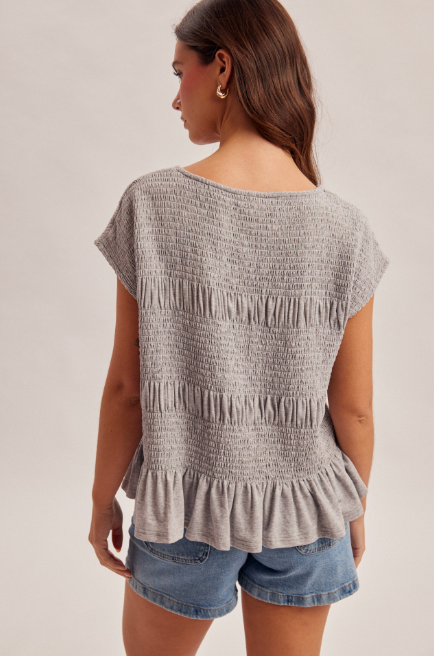 Cap Sleeve Ruffled Top