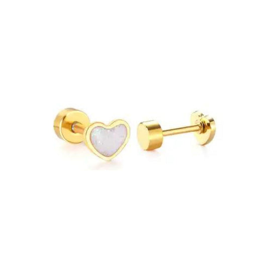 Screwback Stud - Nora Heart