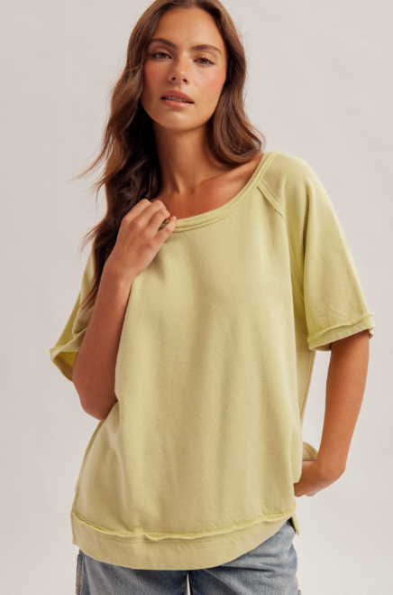Lime Short Sleeve Terry Top