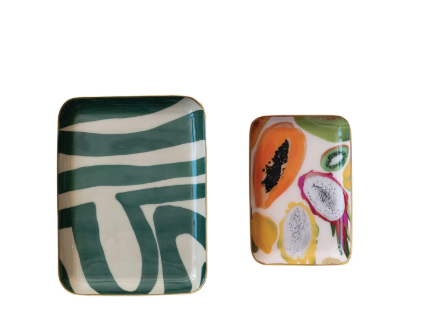 Metal Tray w/ Fruit Abstract