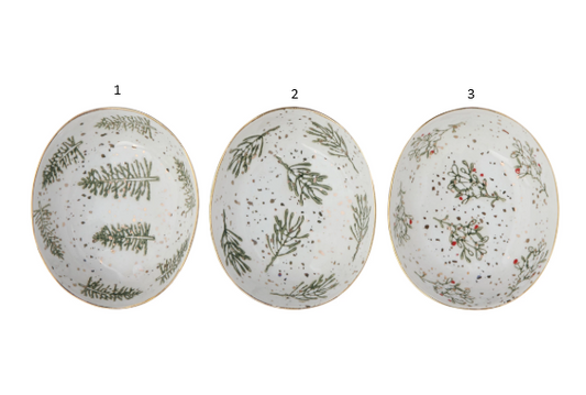 Hand-Painted Stoneware Dish