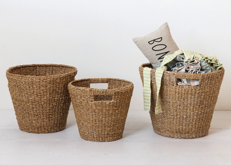 Hand-Woven Seagrass Basket