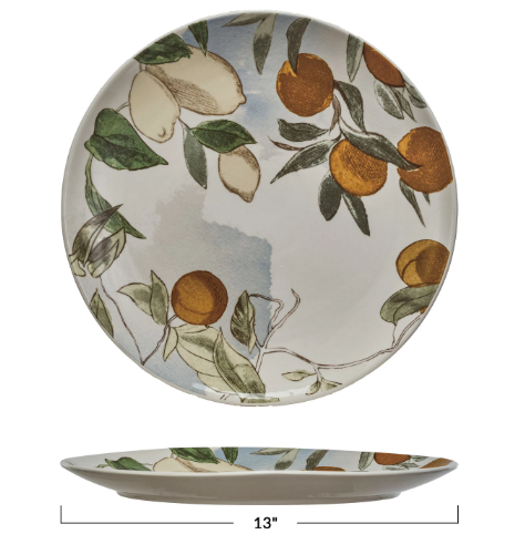 Stoneware Platter w/ Fruit