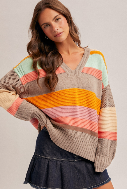 Striped Multi Color Sweater