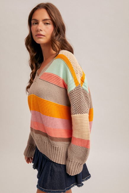 Striped Multi Color Sweater