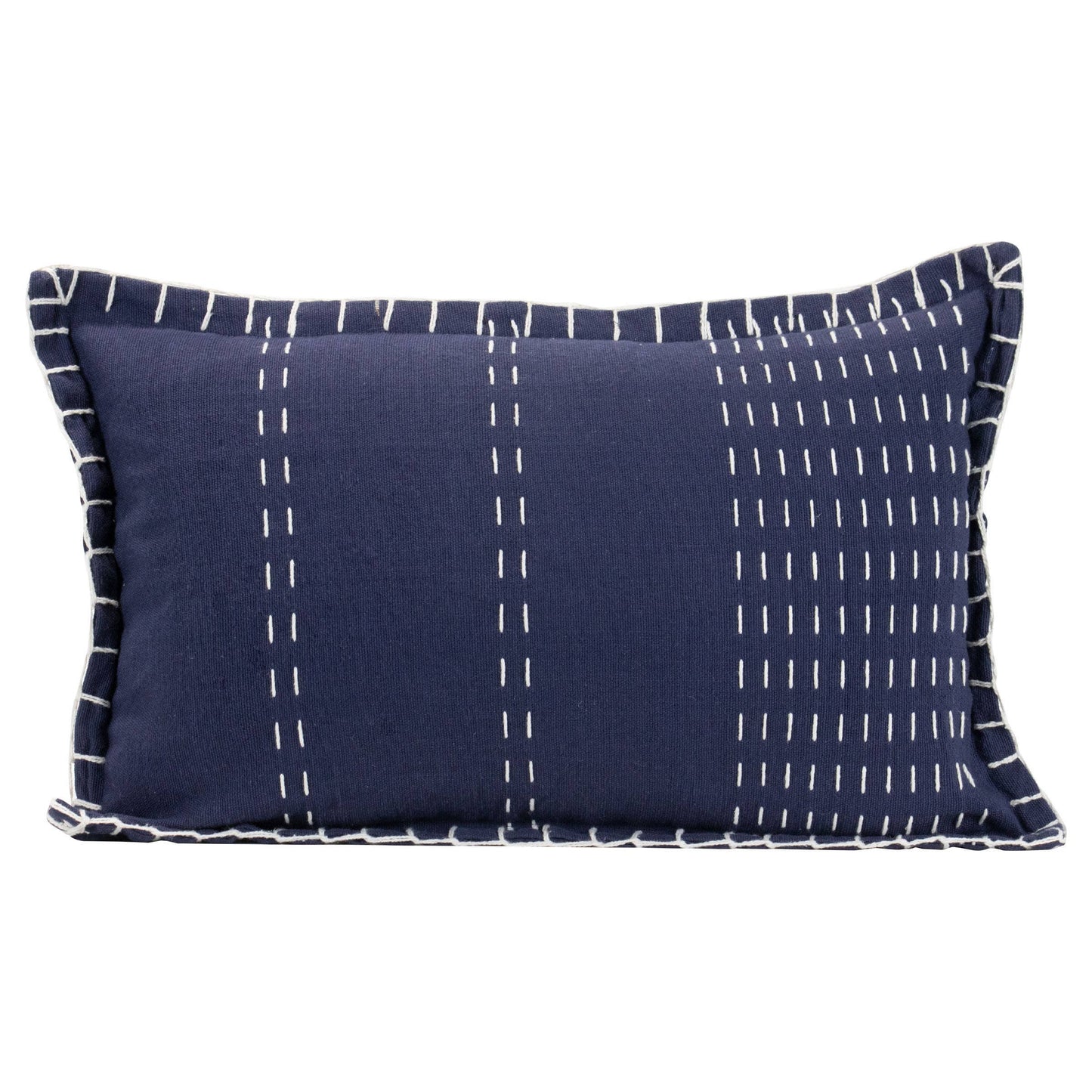 14X22 Hand Woven Kadin Pillow Navy