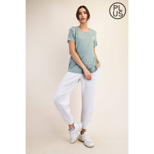 Plus Size Viscose Modal Short Sleeve Top