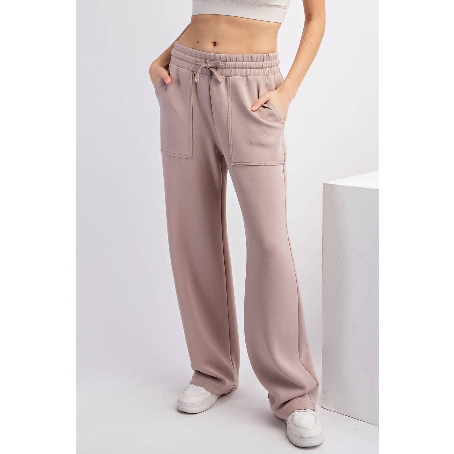 MODAL POLY SPAN STRAIGHT LOUNGE PANTS WITH POCKETS