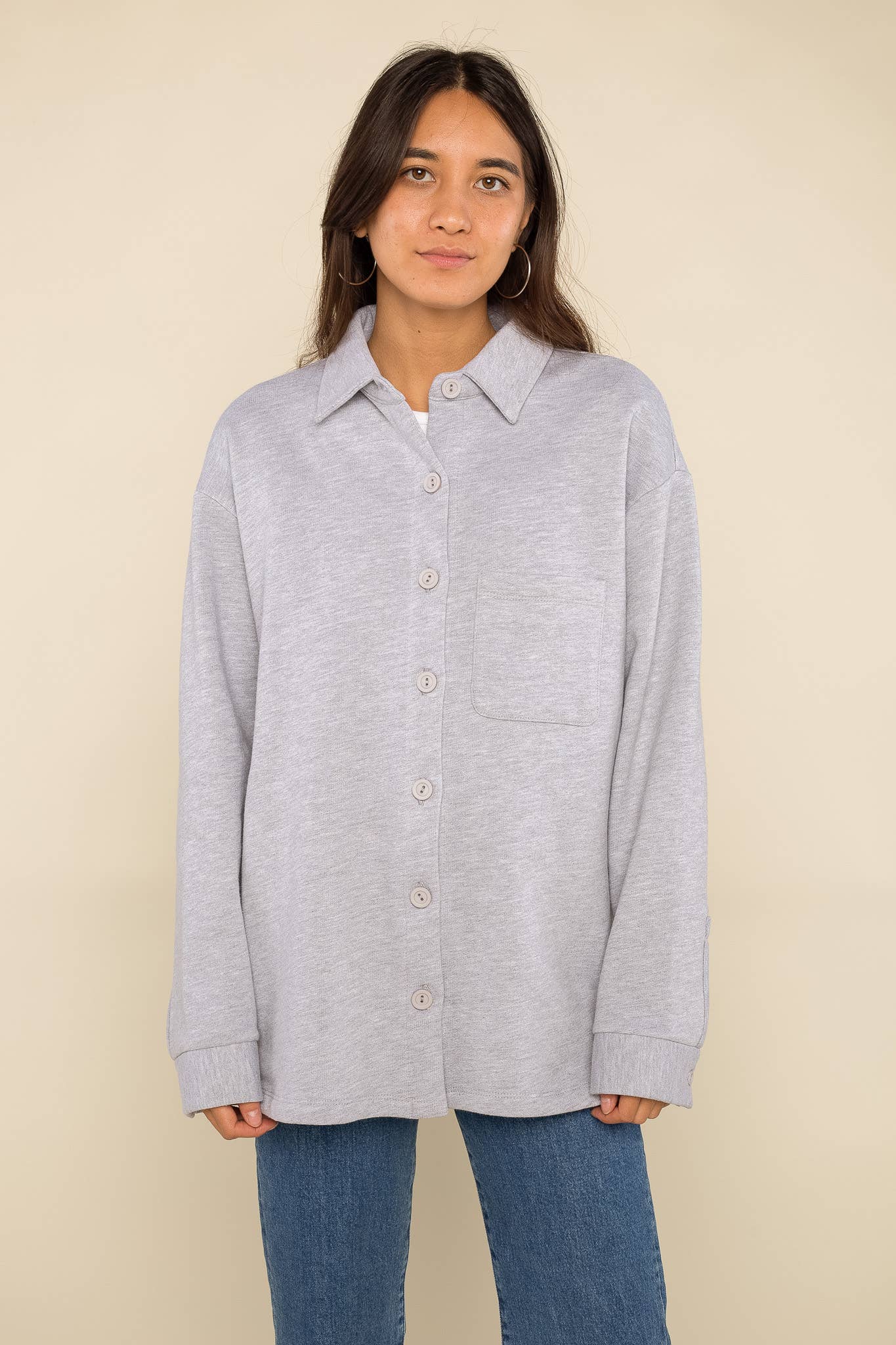 Fleece Button Down Top