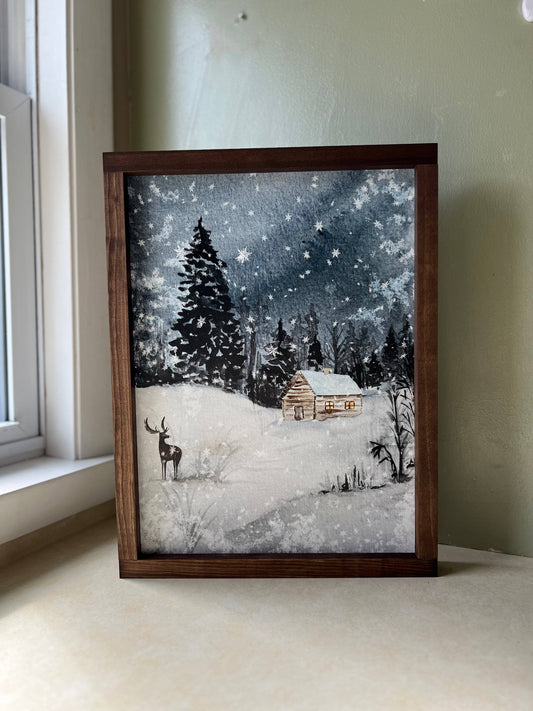 Winter Night | Christmas Home Decor, Holiday Wall Decor