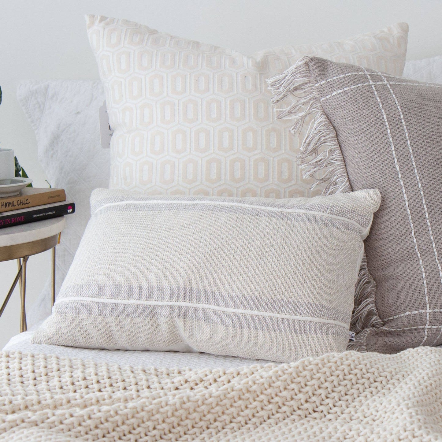 Striped Textured Pillow Cover