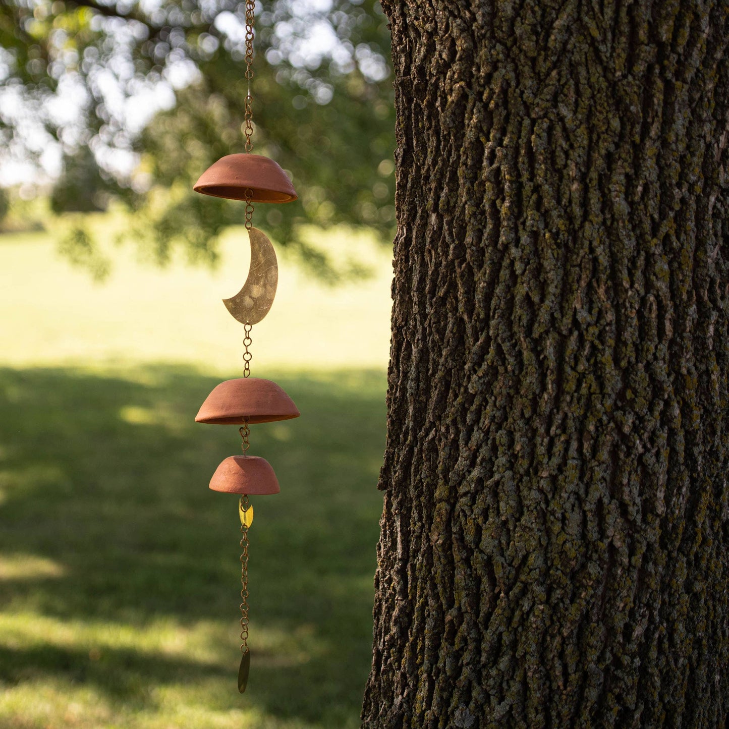 Moon Brass Terracotta & Metal Hanging Wall Accent