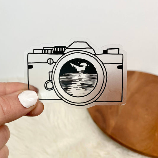 Black And White Camera Nature Clear Sticker