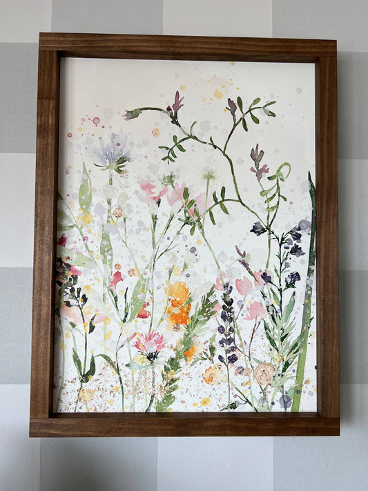 Summer Watercolor 3 | Summer Home Decor, Wall Art: Light Oak / 13x17"