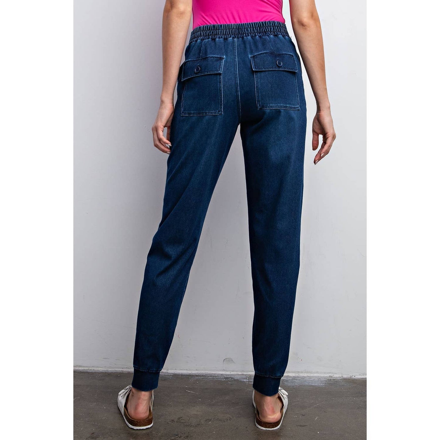 Cotton Stretch Denim Jogger Pants