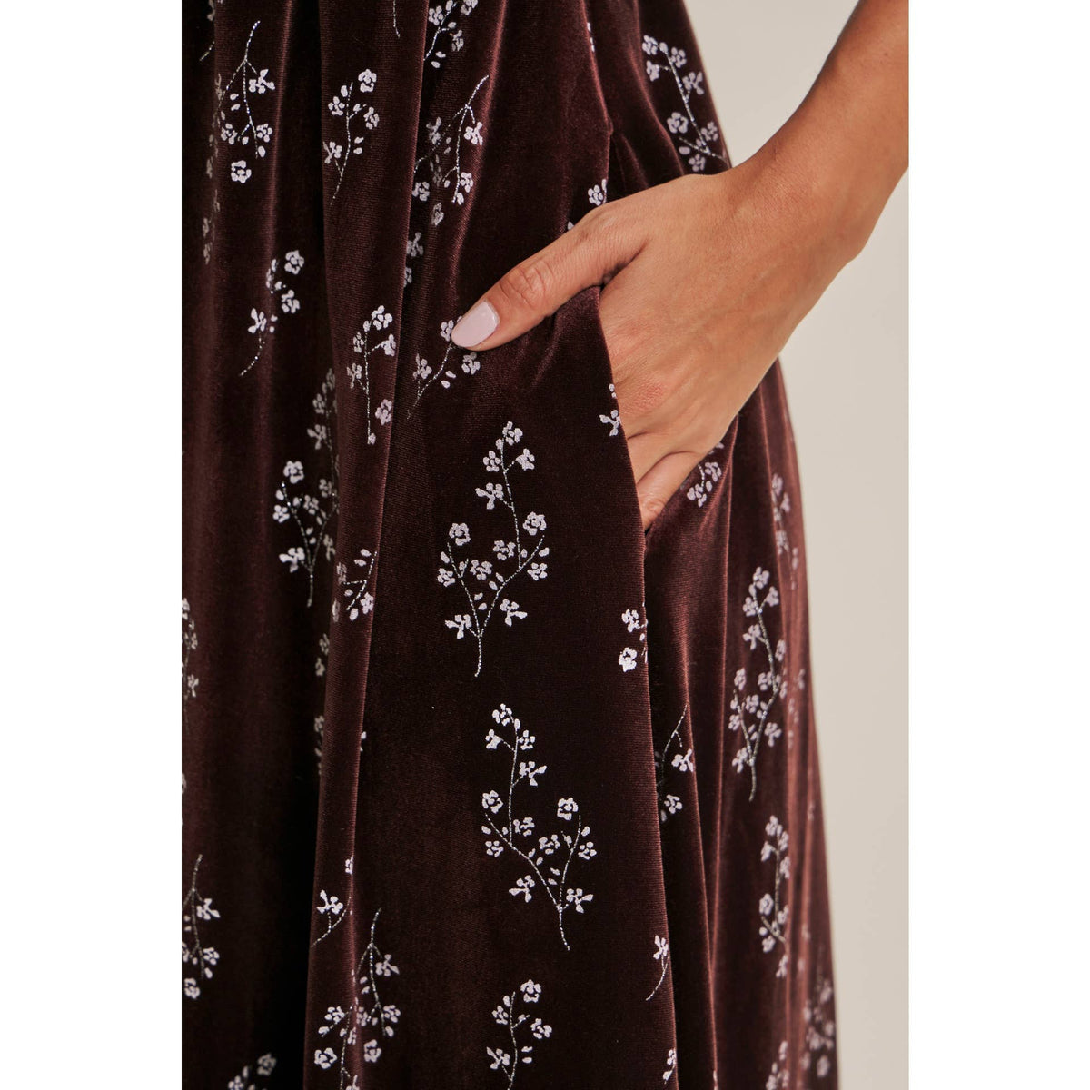 VELVET MIDI DRESS