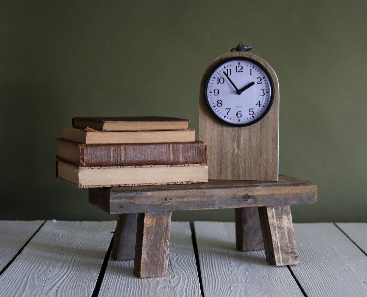Rustic Wood Battery Operated Clock